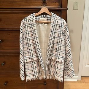 Maje Pink+Blue Tweed Jacket/ Size 36